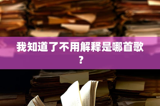 我知道了不用解释是哪首歌？