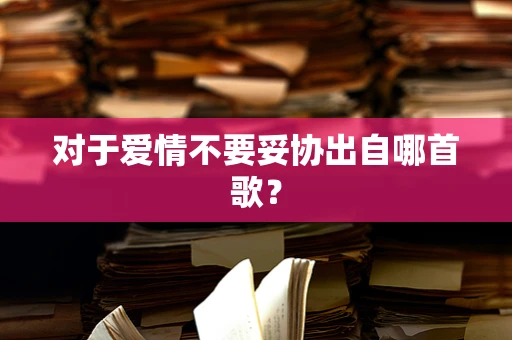 对于爱情不要妥协出自哪首歌？