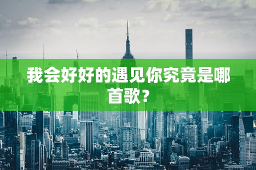 我会好好的遇见你究竟是哪首歌？