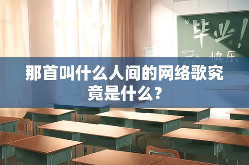 那首叫什么人间的网络歌究竟是什么？