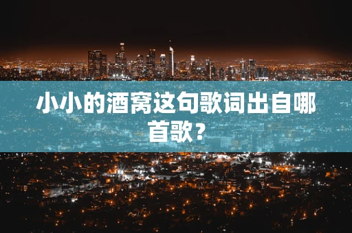 小小的酒窝这句歌词出自哪首歌？