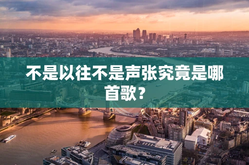 不是以往不是声张究竟是哪首歌？