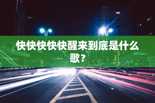 快快快快快醒来到底是什么歌？