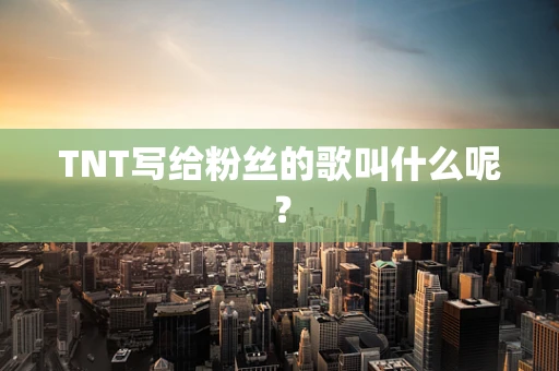 TNT写给粉丝的歌叫什么呢？