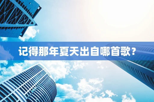 记得那年夏天出自哪首歌？