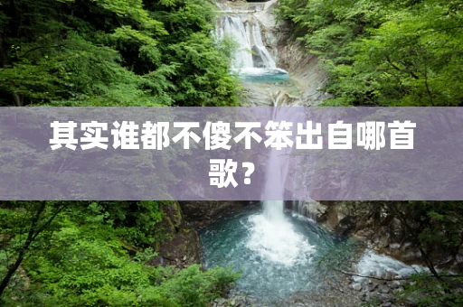 其实谁都不傻不笨出自哪首歌？