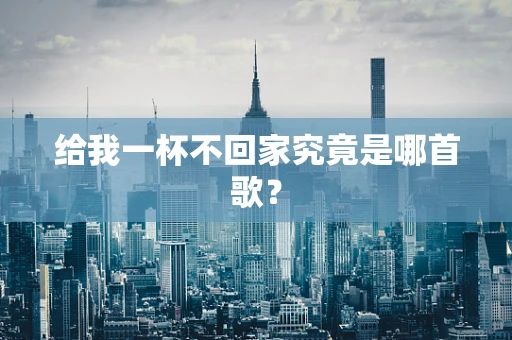 给我一杯不回家究竟是哪首歌？