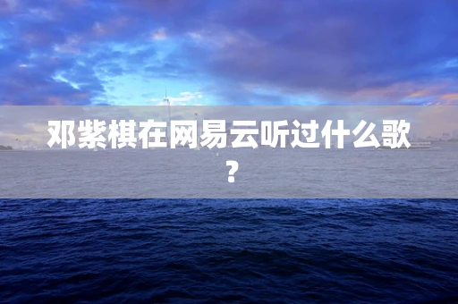 邓紫棋在网易云听过什么歌？