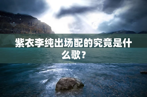 紫衣李纯出场配的究竟是什么歌？