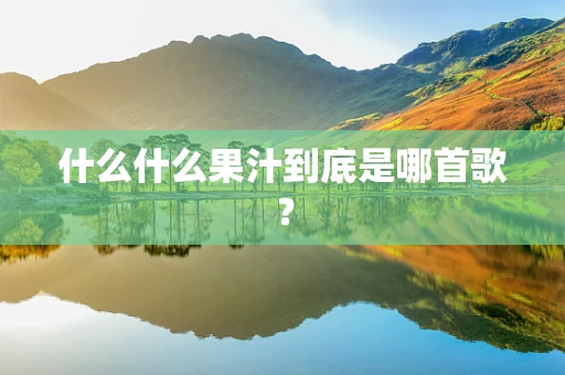 什么什么果汁到底是哪首歌？
