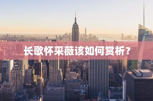 长歌怀采薇该如何赏析？