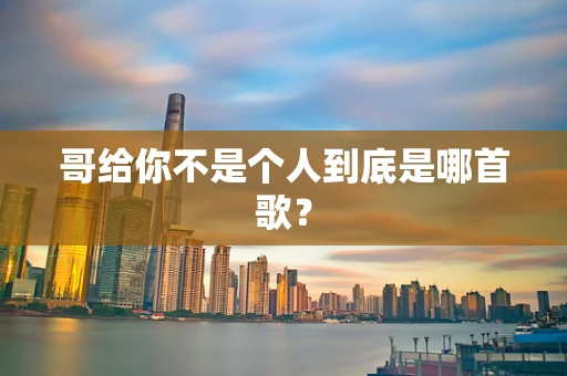 哥给你不是个人到底是哪首歌？