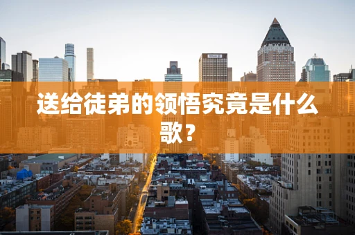 送给徒弟的领悟究竟是什么歌？