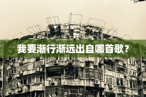 我要渐行渐远出自哪首歌？
