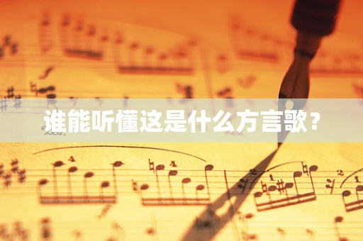 谁能听懂这是什么方言歌？