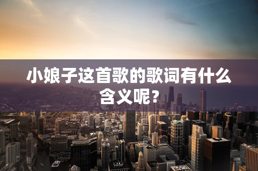 小娘子这首歌的歌词有什么含义呢？