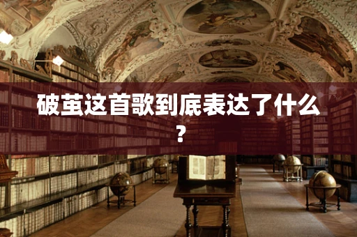 破茧这首歌到底表达了什么？