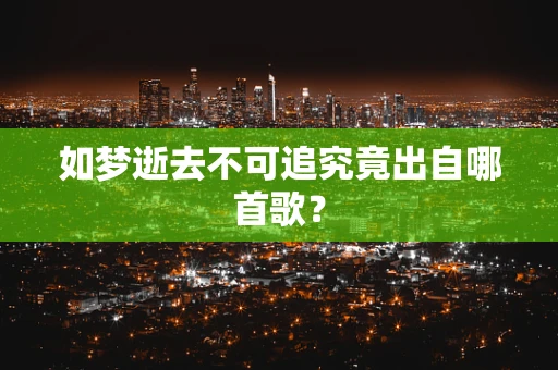 如梦逝去不可追究竟出自哪首歌？