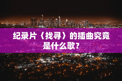 纪录片〈找寻〉的插曲究竟是什么歌？