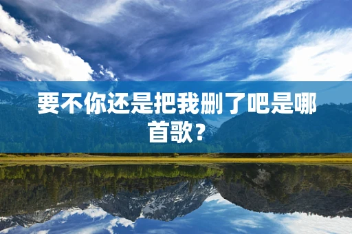 要不你还是把我删了吧是哪首歌？