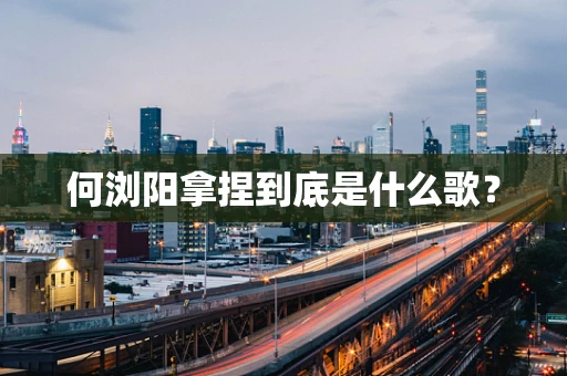 何浏阳拿捏到底是什么歌？