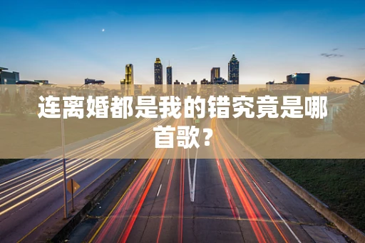 连离婚都是我的错究竟是哪首歌？