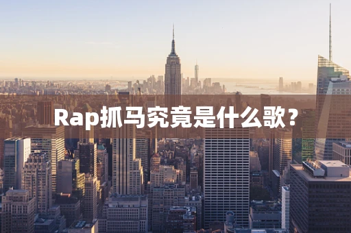 Rap抓马究竟是什么歌？