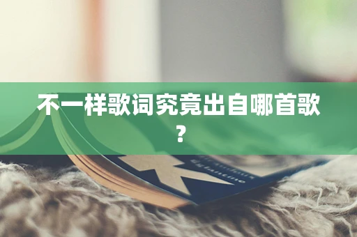 不一样歌词究竟出自哪首歌？