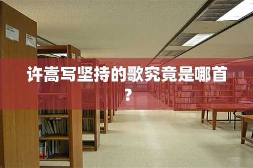 许嵩写坚持的歌究竟是哪首？