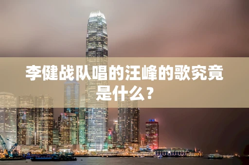 李健战队唱的汪峰的歌究竟是什么？