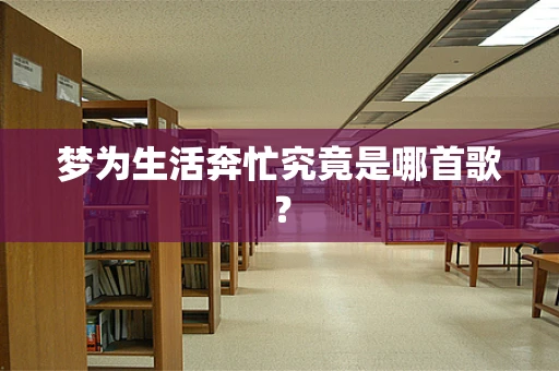 梦为生活奔忙究竟是哪首歌？