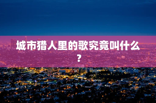 城市猎人里的歌究竟叫什么？