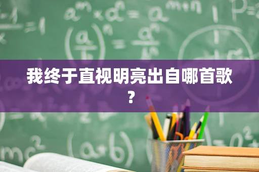 我终于直视明亮出自哪首歌？