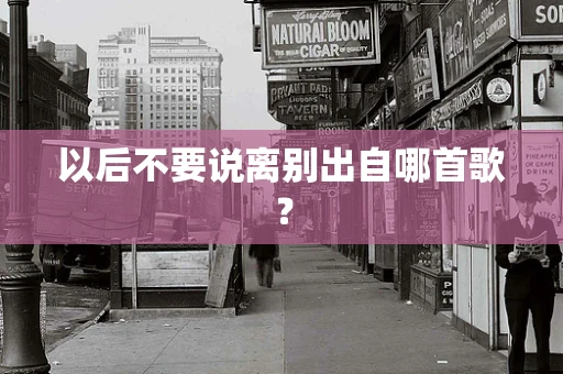 以后不要说离别出自哪首歌？