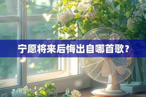 宁愿将来后悔出自哪首歌？