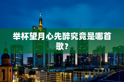 举杯望月心先醉究竟是哪首歌？