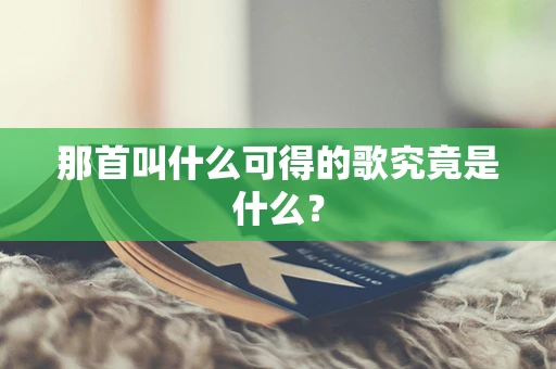 那首叫什么可得的歌究竟是什么？