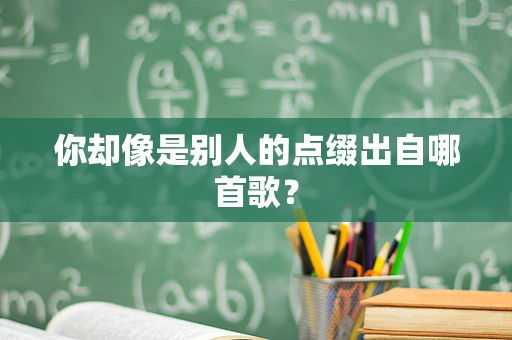 你却像是别人的点缀出自哪首歌？
