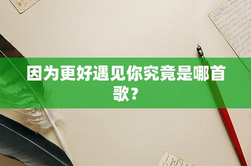 因为更好遇见你究竟是哪首歌？