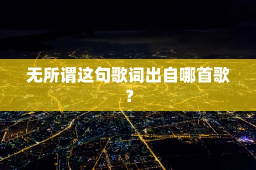 无所谓这句歌词出自哪首歌？
