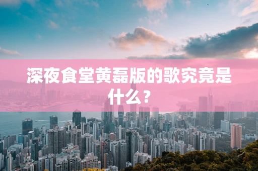 深夜食堂黄磊版的歌究竟是什么？